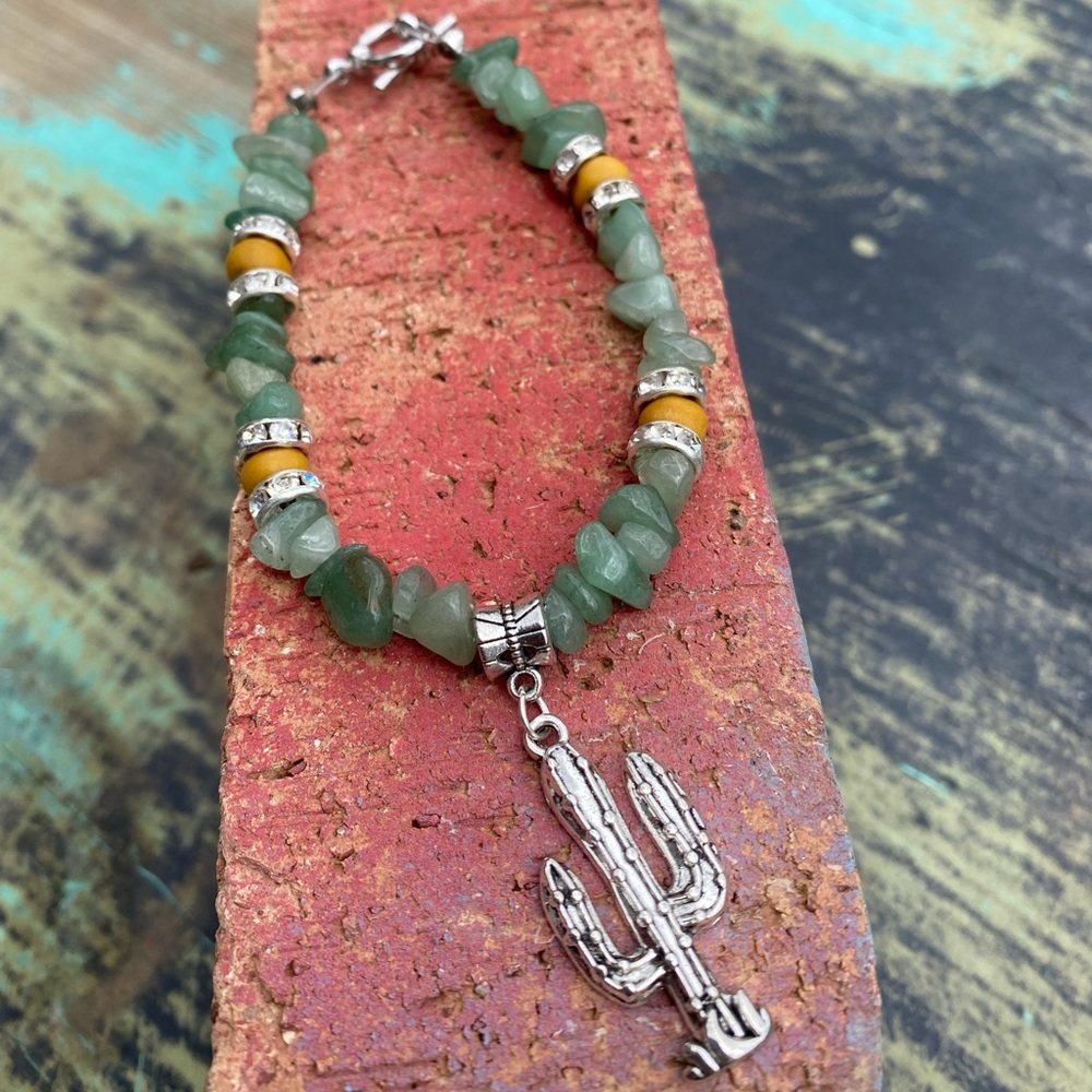 Green Aventurine Cactus Bracelet